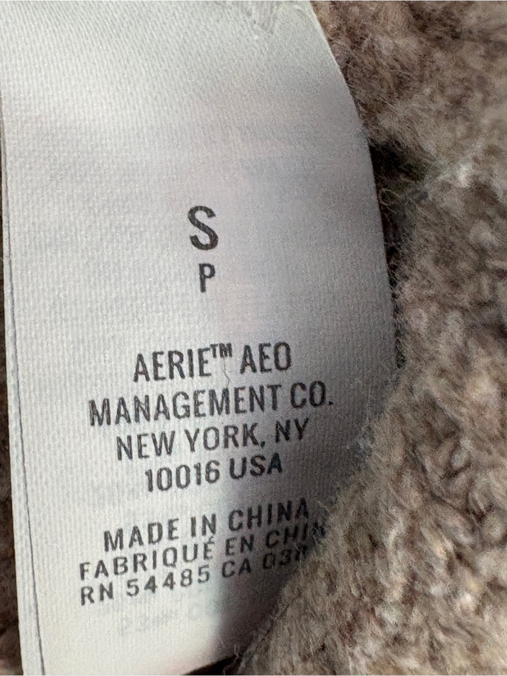 Aerie Women’s CozyUp Waffle Sweater Hoodie Oatmeal Size S - Picture 6 of 8